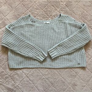 Hollister Oversized Crochet Knit Sweater‎ Preppy Minimalist Capsule Cottage Sz S